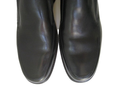 MOCASÍN SIN CORDONES ECCO CUERO NEGRO LONDRES PUNTERA DELANTAL HOMBRE EE. UU. 14-14,5 EUR 48 LO ÚLTIMO - Imagen 5 de 13