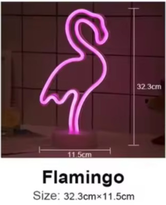 Neon Flamingo Light, USB/Battery LED Lamp Pink Flamingo Decor Kids Women s Rooms