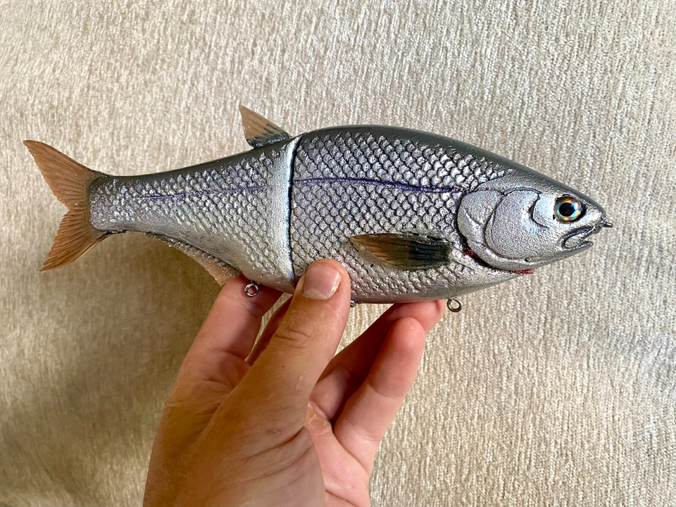 Leurre Hinkle Shad Silver - Swimbait/Glide Bait Résine - Neuf