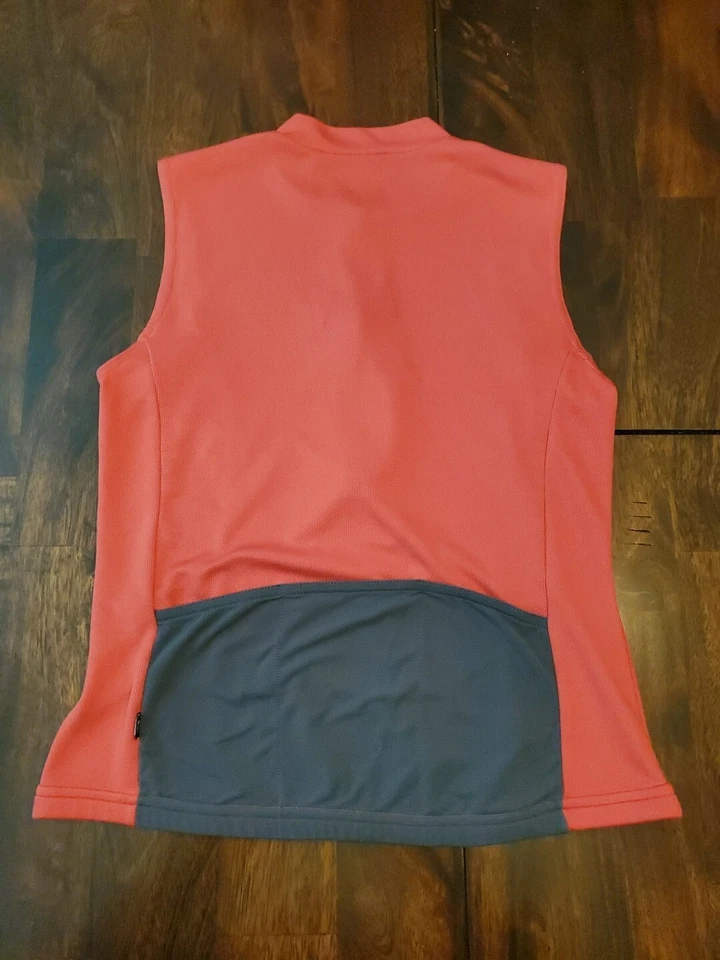 Camiseta de ciclismo Nike para mujer talla pequeña 3/4 cremallera Dri-Fit sin mangas rosa-gris Foto 4 de 4