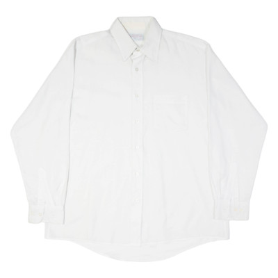 RED KAP Herren Einfarbiges Hemd Weiß Langarm 2XL