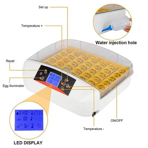 Egg Incubator LED Fully Automatic Digital Auto Turning 42 Eggs Hatcher Poultry - Picture 10 of 12