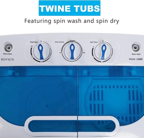 15LBS Portable Washing Machine Electric Washer and Dryer Combo Washer & Spiner - Picture 3 of 10