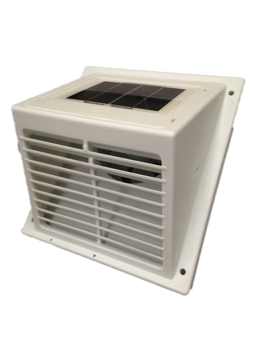 Solar POWERED wall Fan exhaust Vent Greenhouse,pet hutch,dog kennel w/o  battery