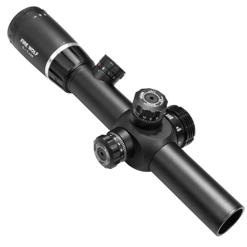 2-7X24 Riflescope Red& Green Illuminated Reticle Sight w/ Scope Ring Mounts - Image 2 of 4