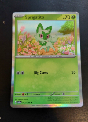 most rare cards in pokemon tcg 013/193 Sprigatito (Reverse holo) - Paldea Evolved