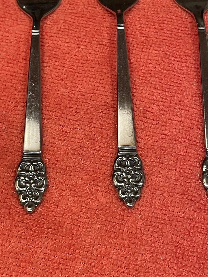 "4 tenedores de ensalada de acero inoxidable Oneidacraft NORDIC CROWN 6 1/4""" Foto 3 de 4