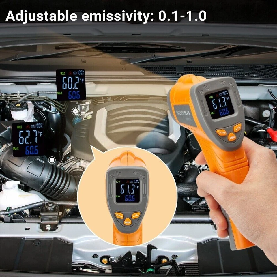Laser Infrared Thermometer Temperature Gun Barbecue Grilling Pizza Oven Cooking - Image 2 of 4