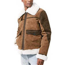Jordan Craig Vienna Fur Bomber Men's Jacket Brown 91405-BROWN
