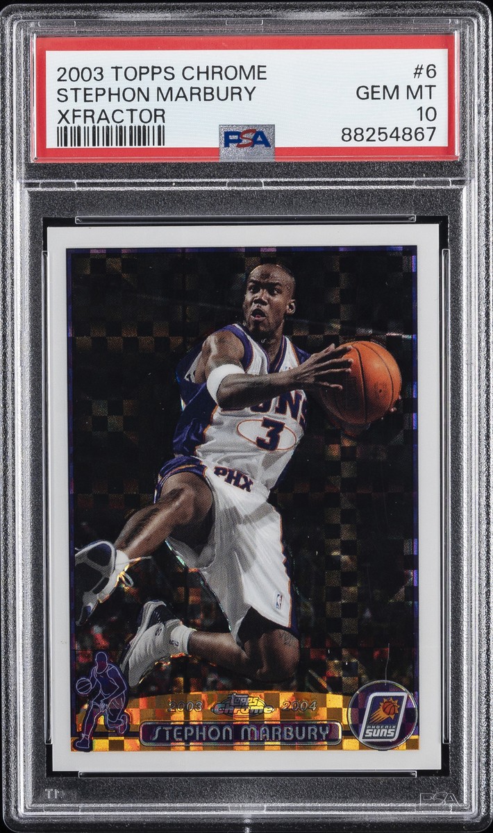巨人 BBH 2003 TOPPS CHROME XFRACTOR #6 STEPHON MARBURY 34/220 PSA 10