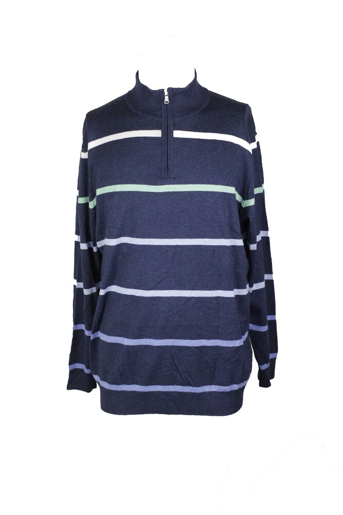 Cardigan Homme Club Room - Bleu Marine Et Gris Colorblock - Taille XL - 100% Coton - Neuf Avec étiquettes
