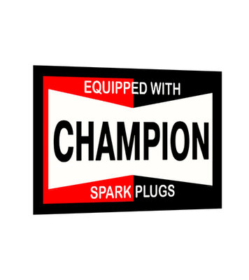 #ad Champion Spark Plug Decal Sticker Garage Sign Vintage Replicas 70#x27;s Racing Black $9.97