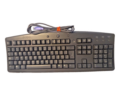 Dell RT7D00 332TR 0332TR Quietkey Black PS/2 Wired UK QWERTZ Keyboard