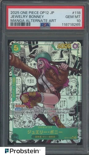 2025 One Piece OP-12 JPN Manga Alternate Art #118 Jewelry Bonney PSA 10 GEM MINT