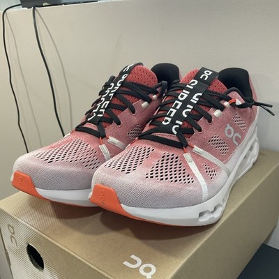 On Cloud surfer Men s Lace-Up Running Shoes Low Top Mesh Colorblock Pink