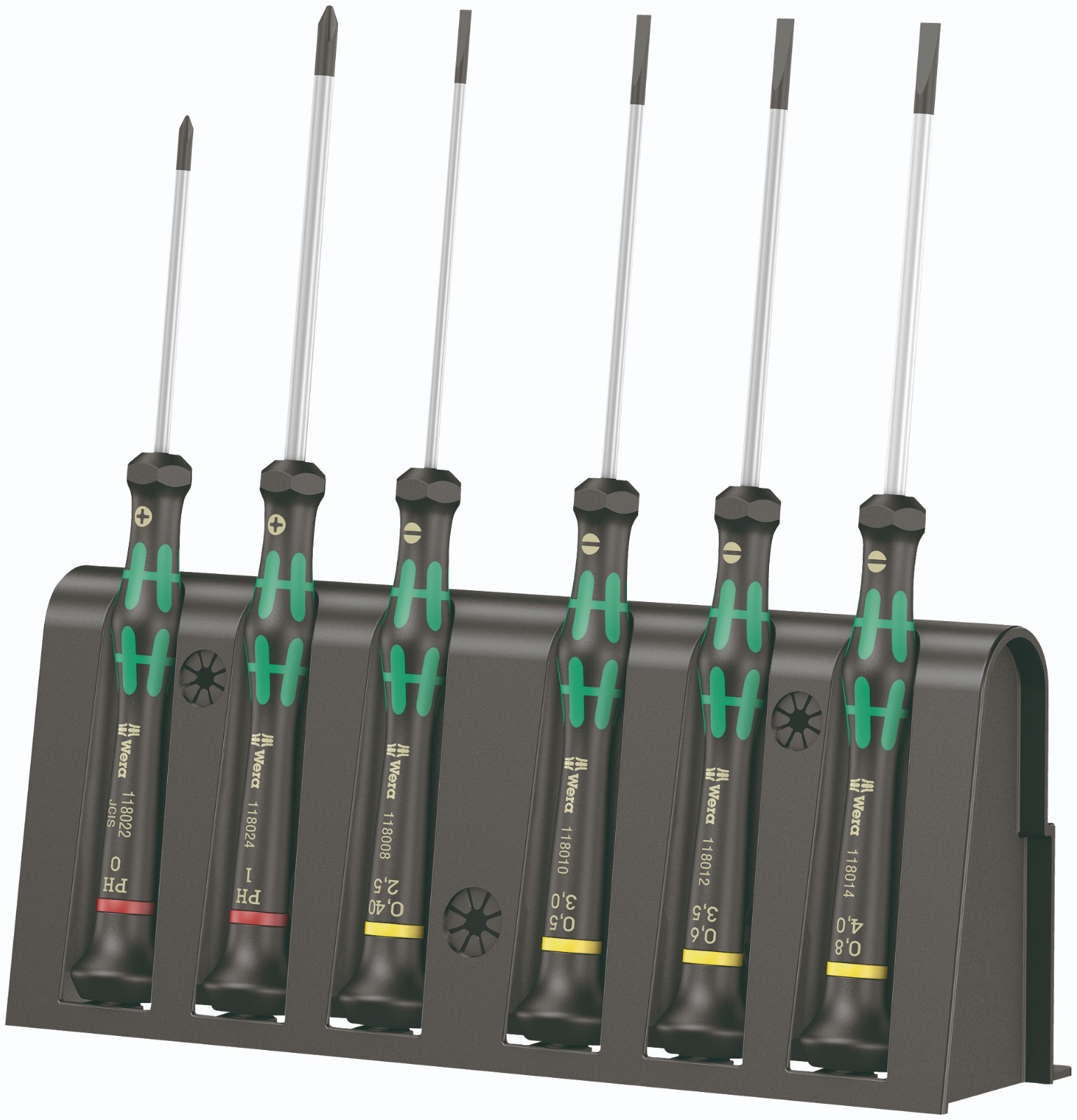 Wera 2035/6 B Precision Screwdriver Set and Rack, Slotted & Ph - 05118152001