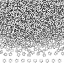 1000Pcs Spacer Beads Flower Beads 3Mm Daisy Spacers Beads Metal Loose Beads Blos