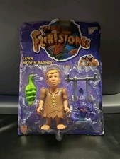 1990s Flintstones Barney Rubble Toy Figure Mattel Lawn Mowing Original Packaging
