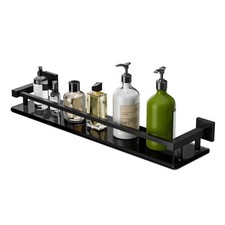 Bathroom Shelves,Matte Black Glass Shelf for Bathroom, Modern Floating Shelve...