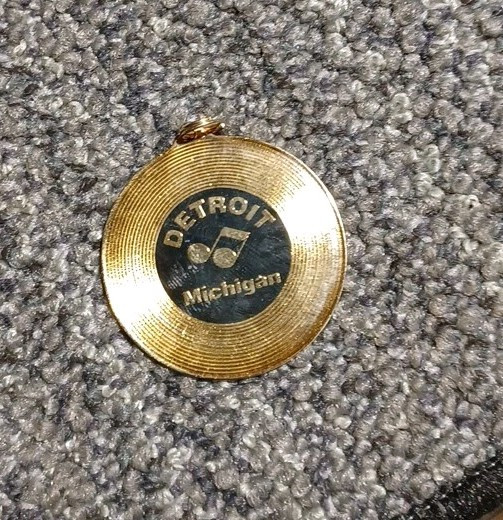 Blue Cross Blue Shield Gold Tone Motown Record Style Collectible Keychain