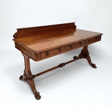 ANTIQUE VICTORIAN LIBRARY WRITING TABLE / DESK c1860 Johnstone & Jeanes