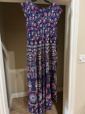 NIP Blue Fit & Flare Maxi Dress XXL-Free S&H