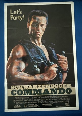 COMMANDO * 1985  ORIGINAL MOVIE POSTER LET'S PARTY!  27 x41  Single Sided