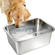 3 Gallons Stainless Steel Dog Bowl Large Capacity Pet Food Water Dish XL