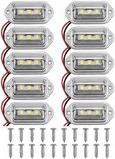 10pk Led License Plate Light 12v-24v Waterproof Lamp For Trailer Truck Rv