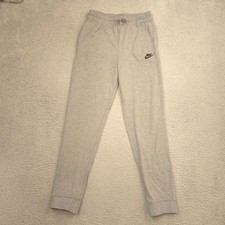 Nike Sweatpants Youth XL Gray Fleece Joggers Elastic Cuff Pockets Jogger Tapered