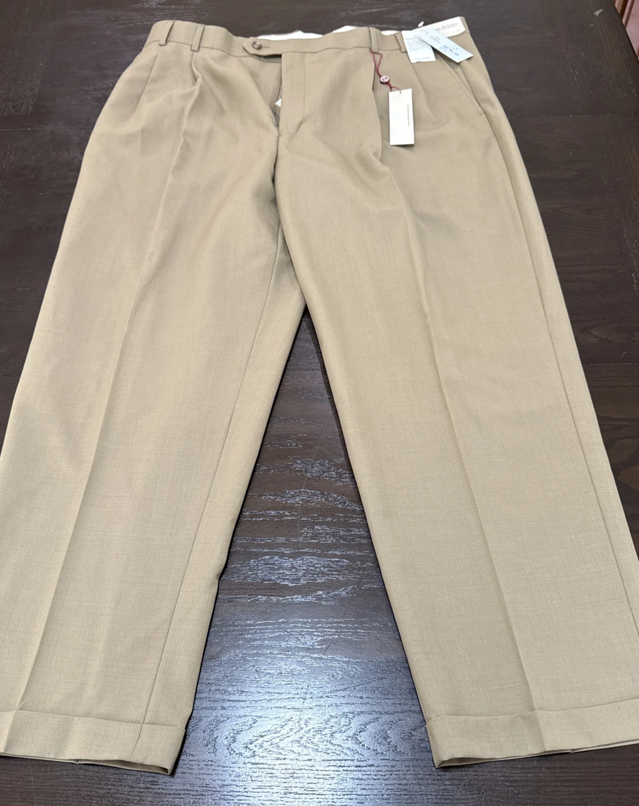 Cordovan & Grey, Ltd~Mens Khaki Dress Slack Cuffed 42x30 Vintage With Tags