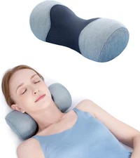 Small Neck Roll Pillow Cervical Memory Foam Contour Support Pain Relief