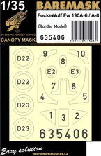 HGW 1/35 Focke Wulf Fw190A-6 / A-8 Masking for Border Model