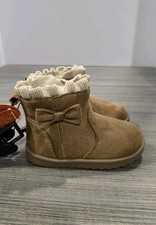 Wonder Nation Baby Girl Sherpa Lined Boots Size 6 Brown Faux Suede Fur NWT