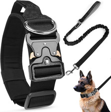 Collare Tattico Cane E Guinzaglio Regolabile Con Maniglia Di Comando, Imbottito 