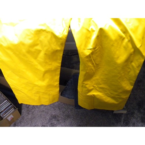 Salopette bavaglino pesca Cabela's 2XL doppio pettorale impermeabile PVC giallo pioggia esterno - Foto 7 di 7
