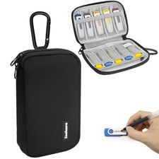 Zealearn Flash Drive Case with Labels, 10 Slots Thumb Black Small 10