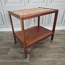 Vintage Teak Getränkewagen Fliesenplatte Serviertisch - Mid Century MCM - Englander