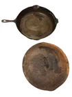 Griswold Cast Iron #12 Smooth Top Skillet small Block cross Logo 719B + lid