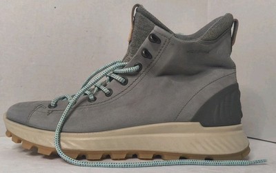 ECCO Women's Exostrike Hydromax Wild Dove Yak Leather Gray Hiking Shoes Size 10