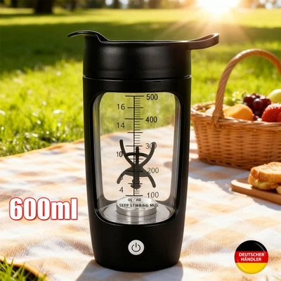 MARKENLOS Shaker Elektrisch 600ML Protein Mixer Shaker Proteinshake USB wiederaufladbar DE