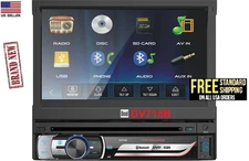 Dual DV715B 1-DIN CD/DVD/AM/FM Bluetooth In-Dash Receiver w/ 7" Flip Out Screen