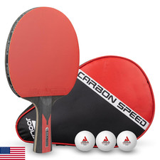 JOOLA Carbon Speed Ping Pong Paddle with Paddle Cover - Ergonomic Grip - ITTF Ap