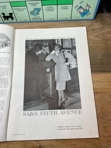 Gennaio 1946 Promenade Peacock Alley Gene Tierney rivista evento B44 - Foto 4 di 21