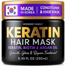 Keratin Hair Mask Deep Conditioning Repair Treatment Biotin for Damaged Hair