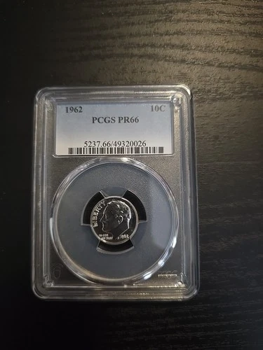 1962 Proof Roosevelt Dime Coin PCGS PR66