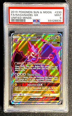 Pokemon NAGANADEL GX Ultra Rare PSA 9 MINT 230/236 UNIFIED MINDS