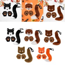 Mask and Tail Set Dress up Themed Parties Cute for Kids Adults Animal Tail
