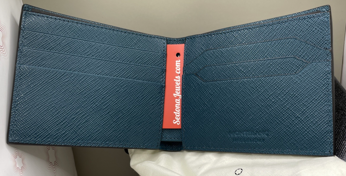 Hi $465 MSRP - Montblanc 198870 Sartorial 6cc Cyprus Blue Wallet | eBay
