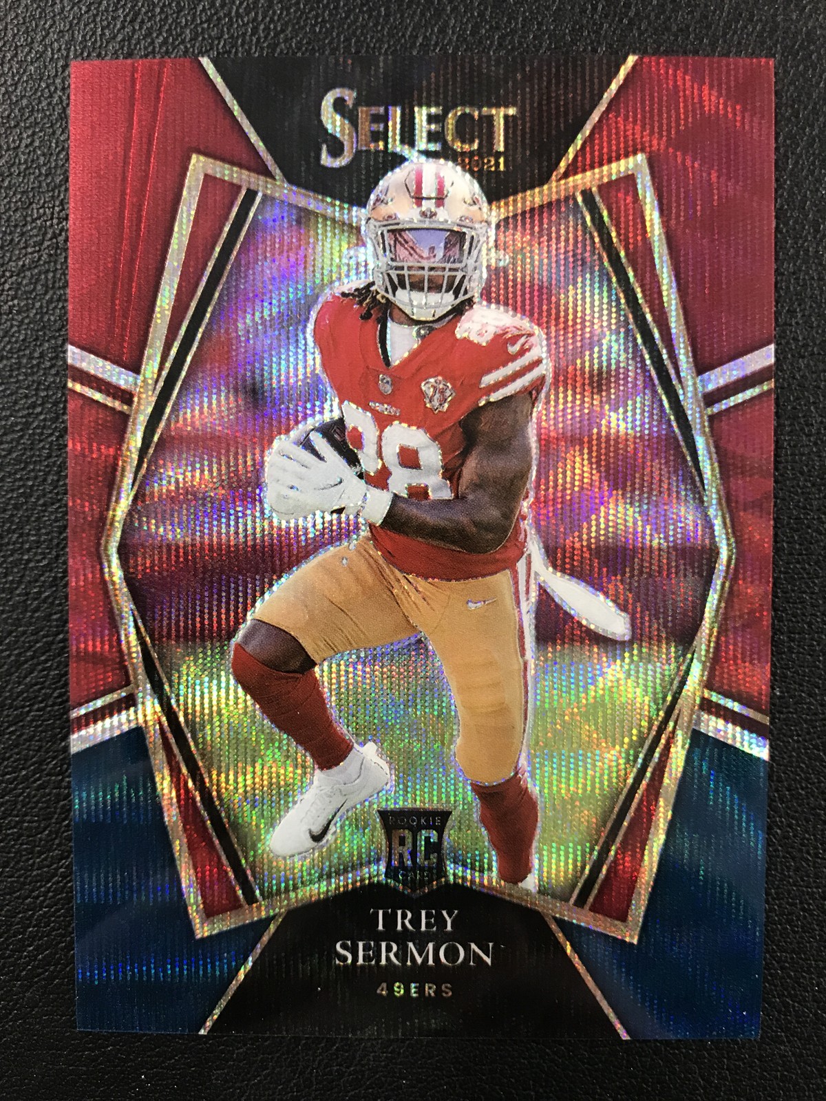 2021 Panini Select #168 Trey Sermon Tri-Color Prizm /199 San Francisco 49ers